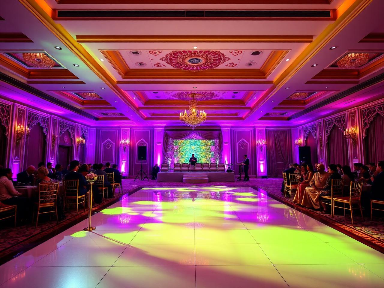 Sangeet night dance floor lighting