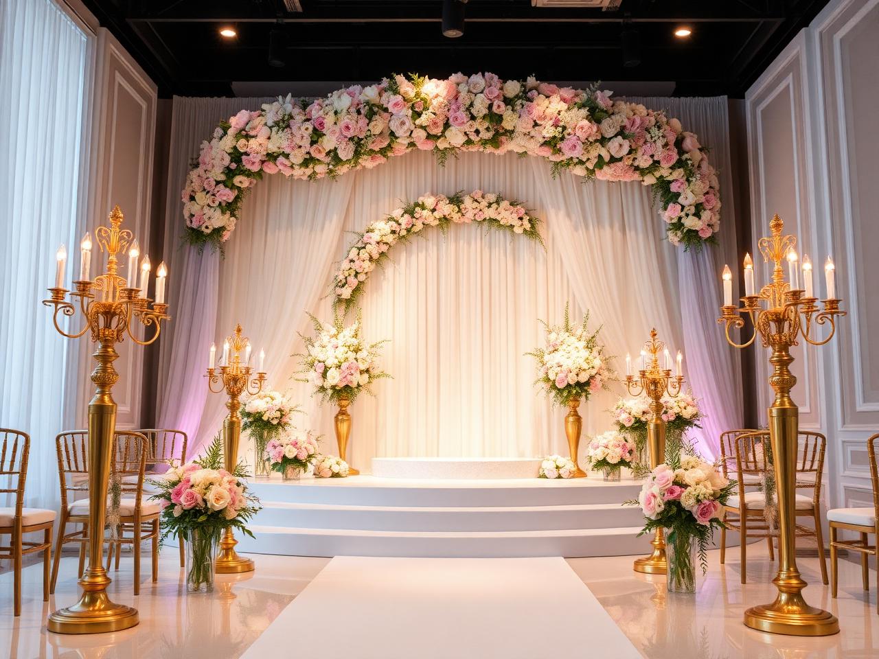 Engagement decor with pastel florals